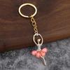 2Pcs Ballerina Keychain Pendant Lightweight Metal Rhinestone Keychain Portable Elegant Bag