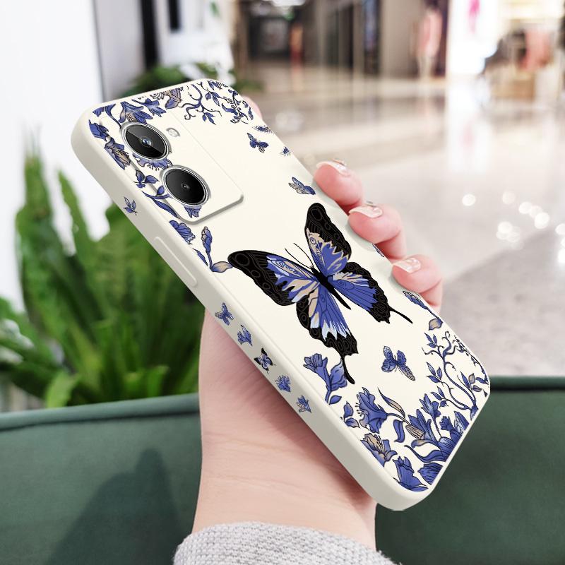 

Lost Butterfly Phone Case For OPPO Realme 11 10 9 9i 8 8i 7 Pro Plus C35 C21Y C25Y C25 4G 5G Liquid Silicone Cover Realme 10 ProPlus белый