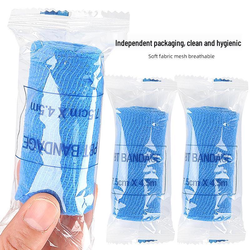 Blue Cotton Mesh Elastic Bandage for Knee and Arm Support