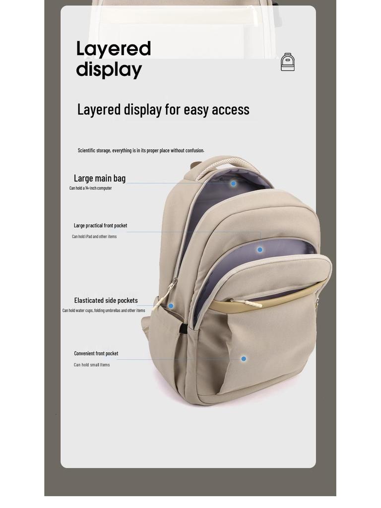 Customizable Minimalist Logo Backpack: Lightweight, Casual Travel & School Bag for Students