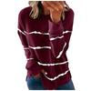 Women's Casual  Contrast Color Long Sleeve Top Pullover Sweatshir