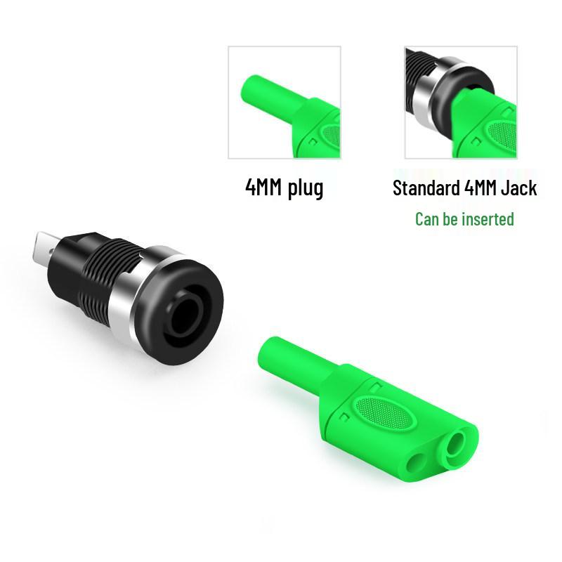4mm Stackable Safety Banana Plug with Socket, Solder Type