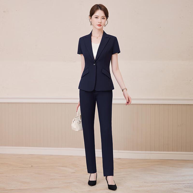 

Tromaan Women s Short-Sleeve Professional Suit Set M