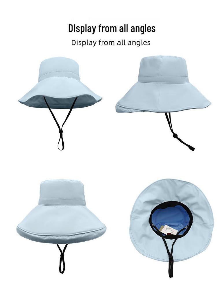 Women's Anti-UV Foldable Fisherman Hat with Large Brim for Summer/Spring Sun Protection