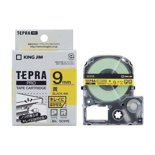 [Genuine] Kingjim Tepra PRO Tape Cartridge Cleanly Peelable Label 9mm Yellow Label/Black Letters Length 8m SC9YE