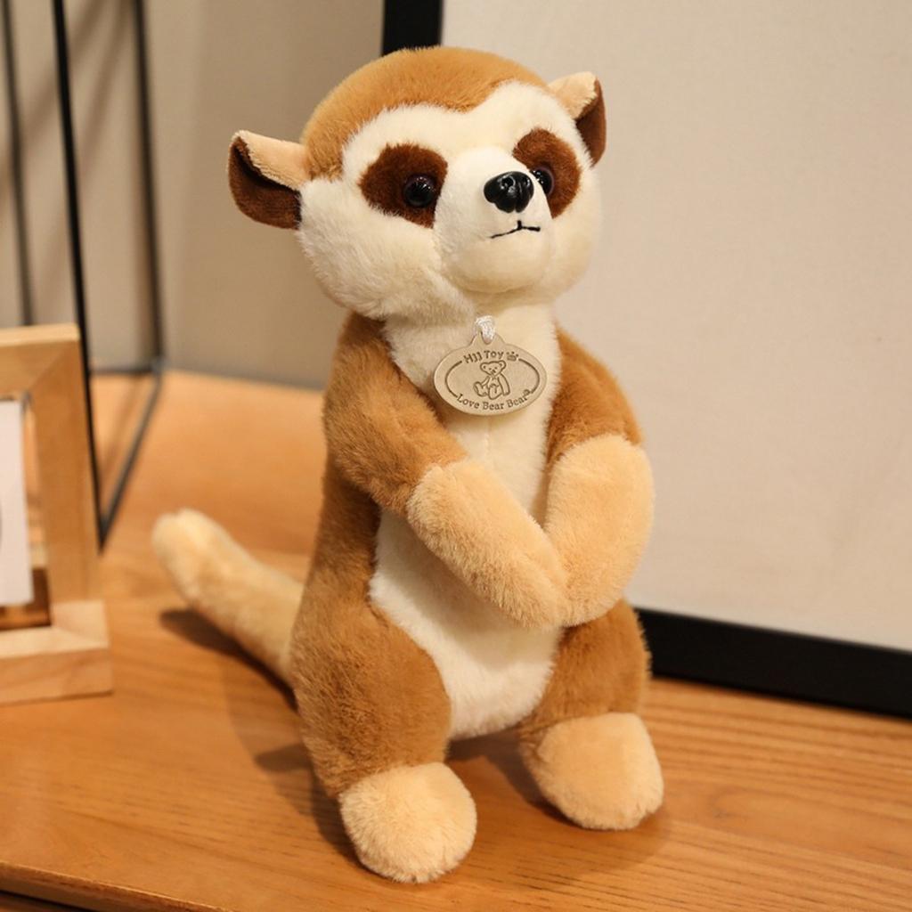 Meerkat Plush,Big Eyes Lemur Doll Long Tail Lemur Plush Toy Link Tail Monkey Forest Animal Doll
