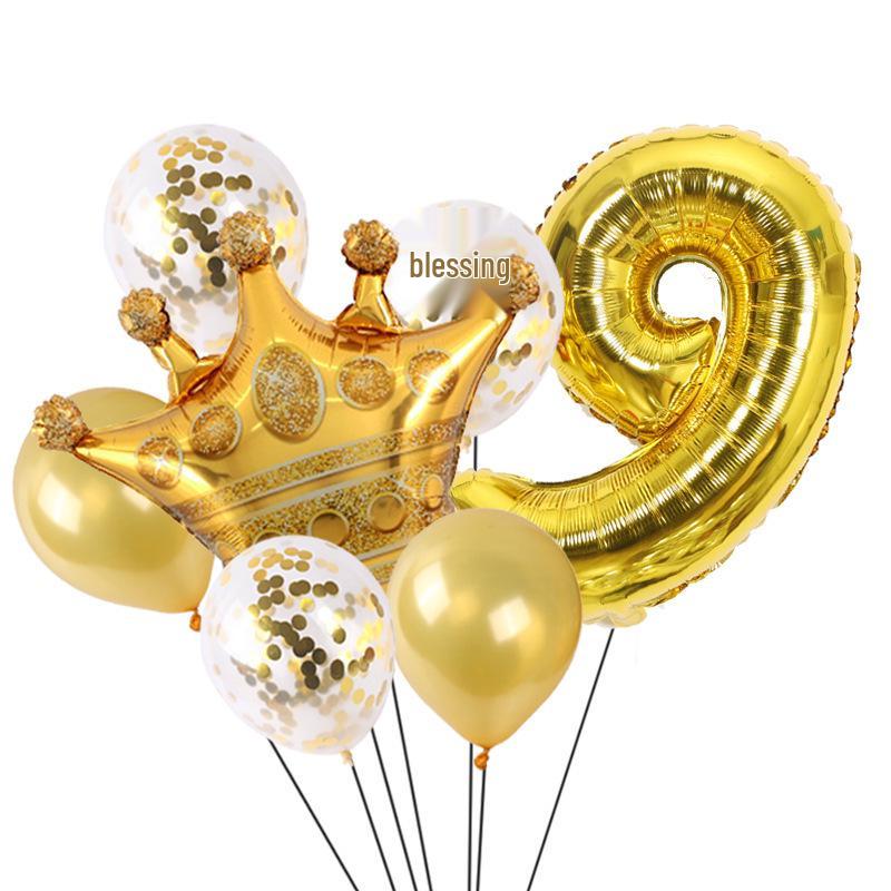 Gold Crown Balloon Set for First Birthday Party Decorations