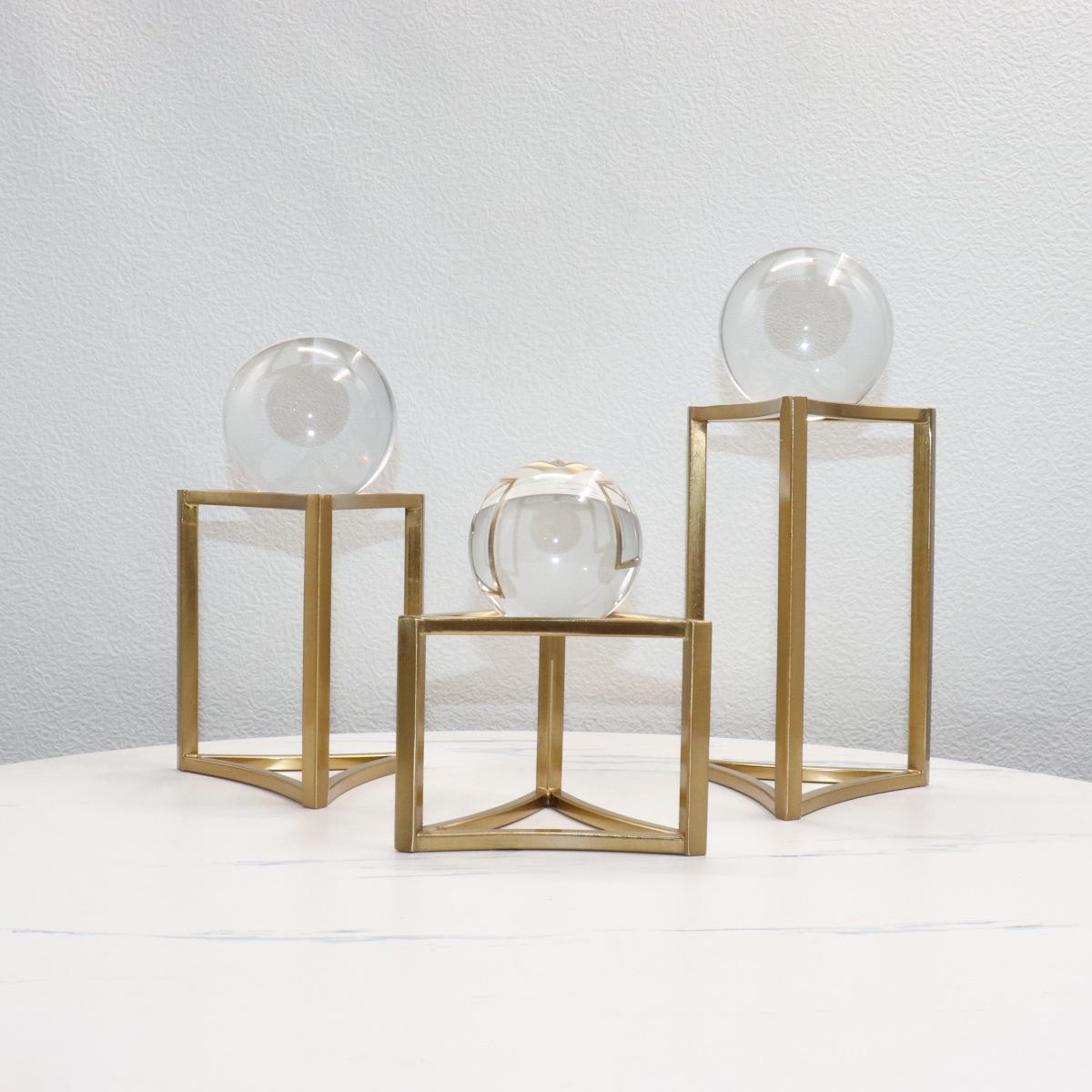 

Nordic Geometric Glass Crystal Ball Ornaments for Living Room, Bookshelf, and Office Decor Small 13*13*17
