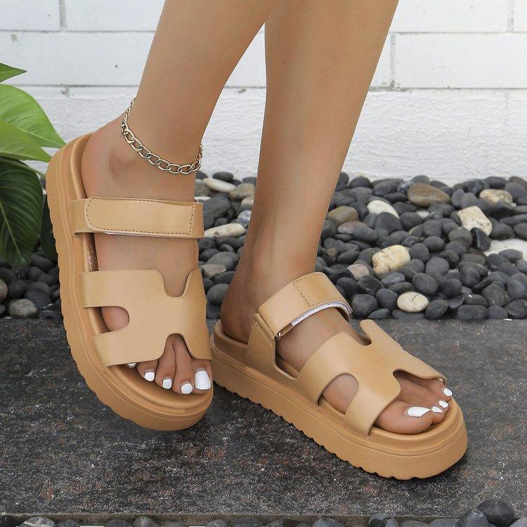 Foreign Trade 2024 Summer New Large Size Slippers Women's Summer Casual Thick Bottom Sandals Color Matching Slippers