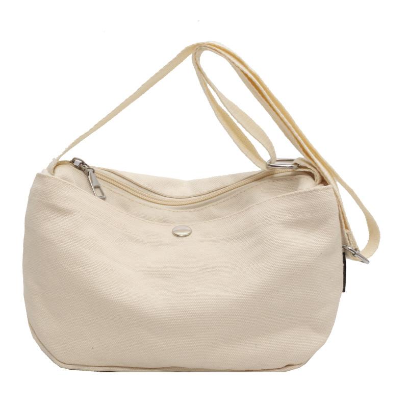 Casual Small Canvas Shoulder Bags for Women Simple Solid Color Ladies Crossbody Bag Outdoor Portable Female Mobile Phe Purse