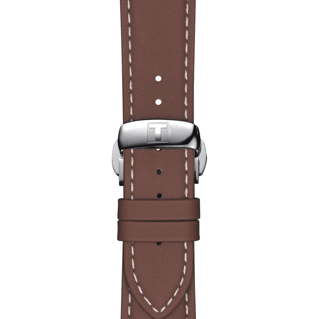 Tissot Reloj de Moda para Hombre con Correa de Cuero y Esfera Plateada T127.410.16.031.00