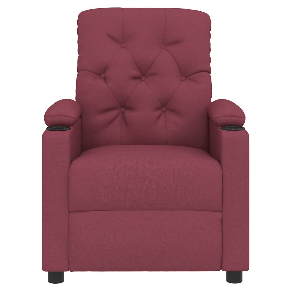 Massage Chair Burgundy Fabric