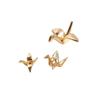 14K Gold-Filled Color-Preserving 3D Origami Crane Pendant Earrings Charm