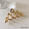 Elegant Geometric Wave Metal Gold Silver Hair Claw Clip For Women Accessories Large Punk Crab Jaw Clamps Hairgrip Headdress