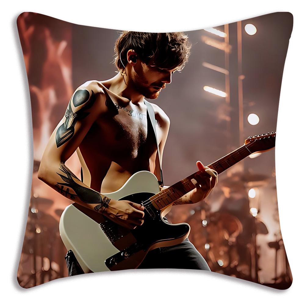 L-Louis Hot Singer T-Tomlinsons Pillow Covers Cartoon Sofa Decorative Home Double-Sided Printing Short Plush Cute Cushion Cover