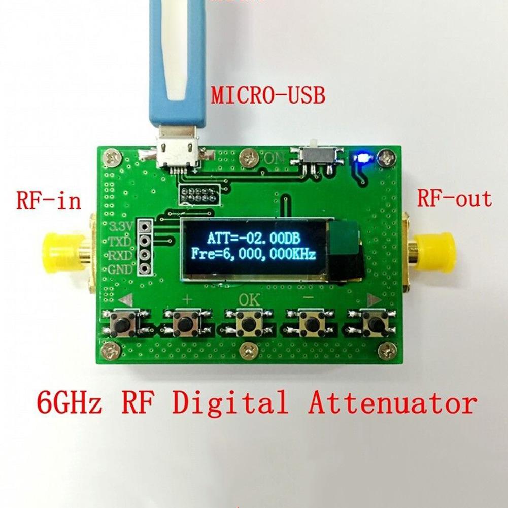 30dB 0.25dB Step RF Attenuator | 6G Digital Programmable Module with OLED Display & CNC Shell