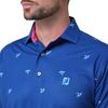 FootJoy Thistle Print Short Sleeve Shirt, Deep Blue, Men's, Size Small, FJ-S24-S11, 81737-S