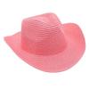 Adjustable Lightweight Wide Brim Solid Woven Panama Curled Straw Western Cowboy Visor Sun Hat With Accessories for Seaside Beach