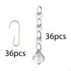 36 Pieces Christmas Ornaments Hanging Crystals Decorative Year Celebration Wreath Winter