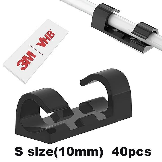 UNTIOR 20/40Pcs Cable Clips Organizer Drop Wire Holder Cord Management Self-Adhesive Cable Manager Fixed Clamp Wire Winder