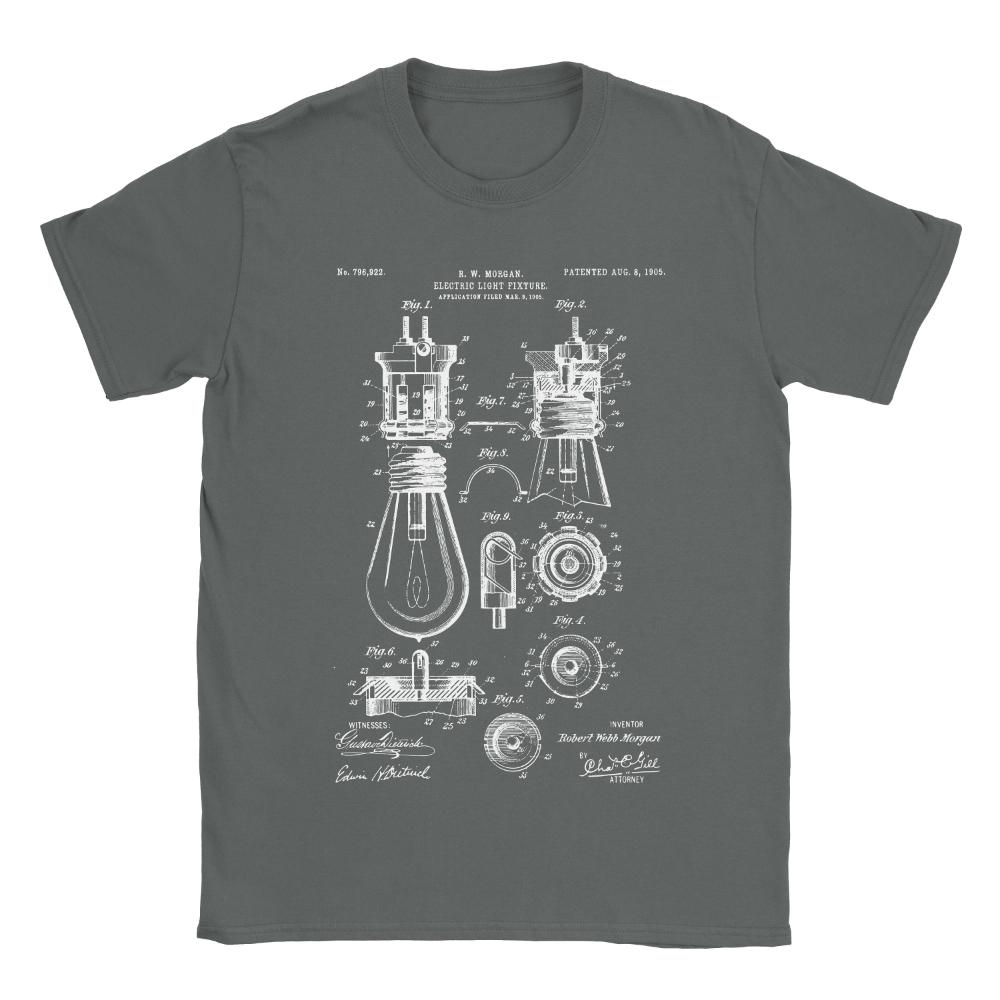 Electric Light Bulb Patent TShirt 100 Cotton Gift Short Sleeve Clothing Short Sleeve Shirt Men Women AllSeason