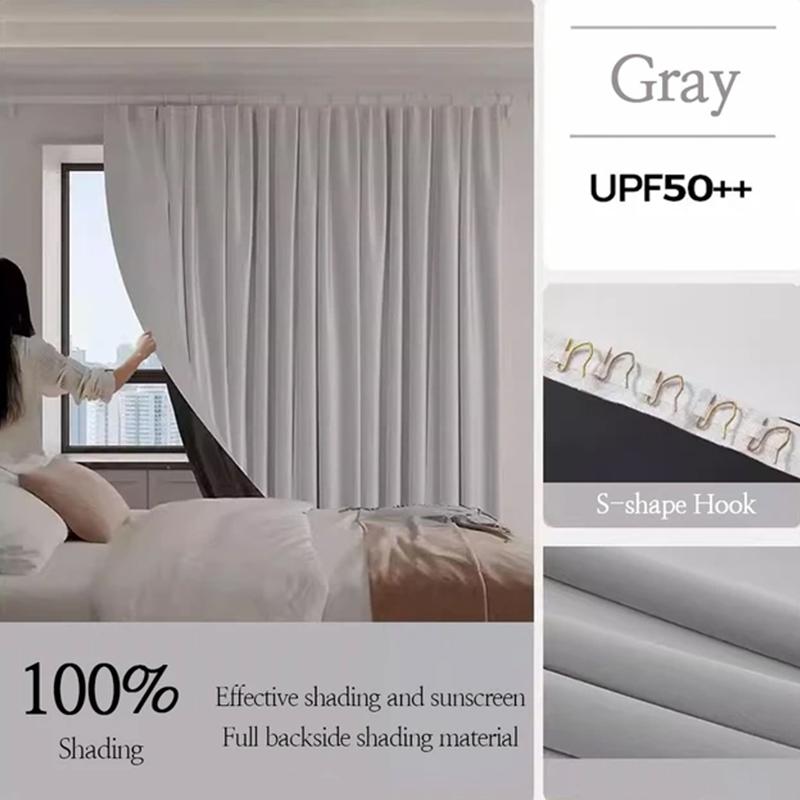 

Плотные шторы, затемняющие шторы для спальни, шторы с крючками, защита от солнца для балкона, перегородки для гостиной, уединенные шторы W150cm X H200cm