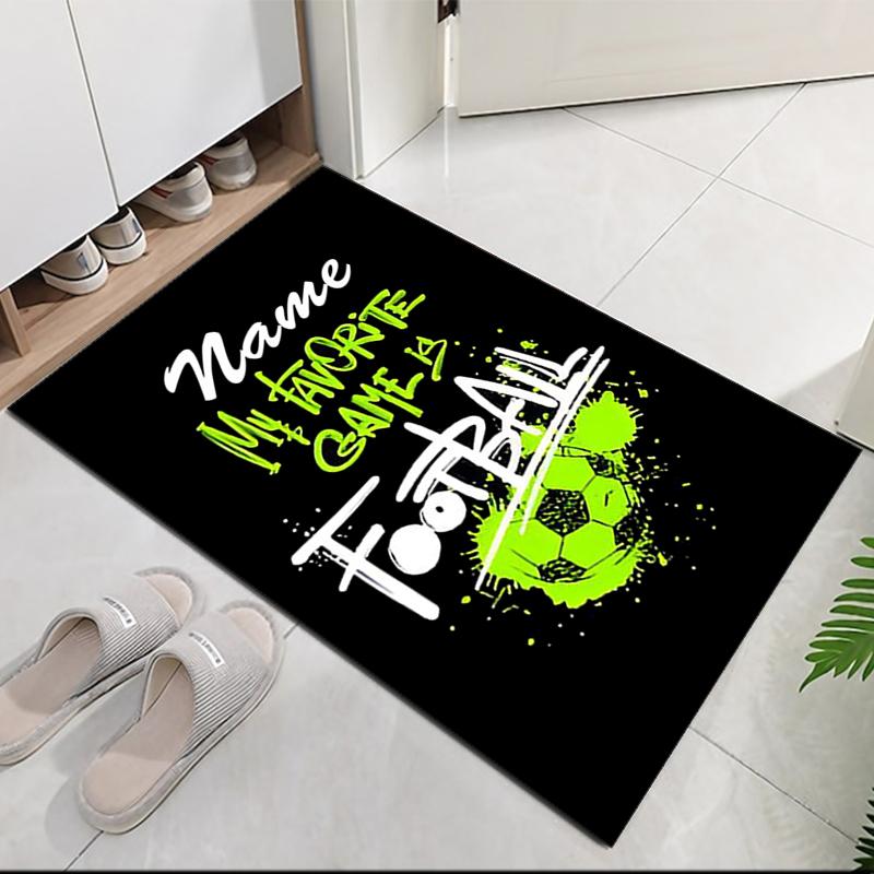 Benutzerdefinierter Fußball-Teppich mit Namen, für Bürostuhl, Wohnzimmer, Schlafzimmer, Küche, Dekor, Geschenke.