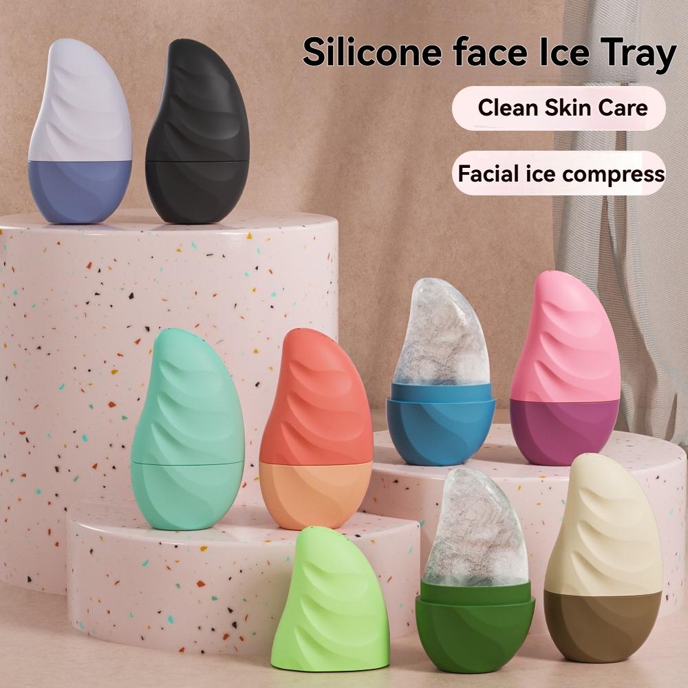 Silicone Facial Ice Roller Mold Reusable Ice Cube Tray for Improved Skincare & Facial Massage Lifting Contour Brush Beauty Tool