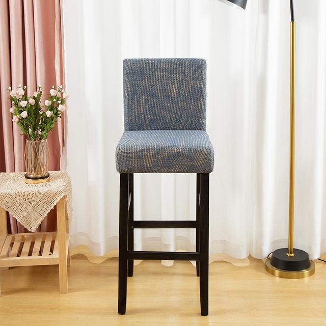Elastic Short Chair Furniture Cover Spandex Fabric Printed Bar Stool Seat Covers Chair Protector Slipcovers For Cafe Dining Space Kitchen Washable
