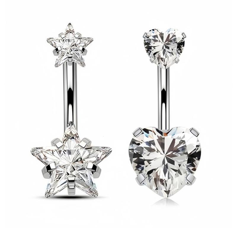 Sexy Belly Navel Piercing Stainless Steel  Heart Belly Button Ring For Women Girls Belly Piercing Ring Body Jewelry