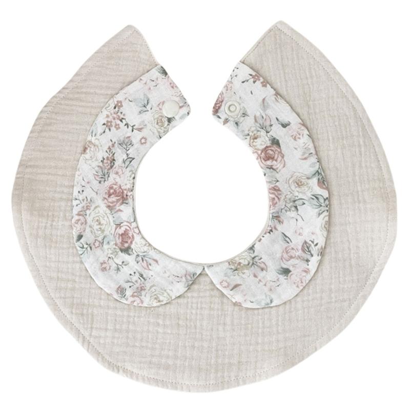 Baby Feeding Bib Drooling Apron Newborns Burp Cloths Strong Absorbent Toddler Bib with Collar Cotton Breathable Bib