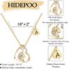 Hidepoo Unicorn Necklace Gifts for Girls - Colorful CZ Heart Pendant Initial Unicorns Necklaces Birthday Gift for Girl Daughter Granddaughter Niece