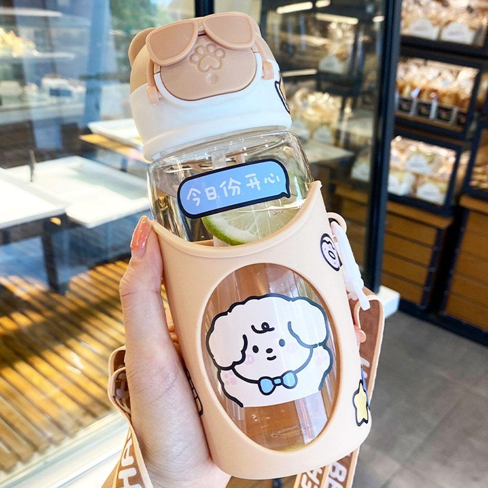 

Leakproof With Strap Baby Feeding Cup Children s Straw Bottle Kid Water Sippy Cups Sports Bottles бежевий