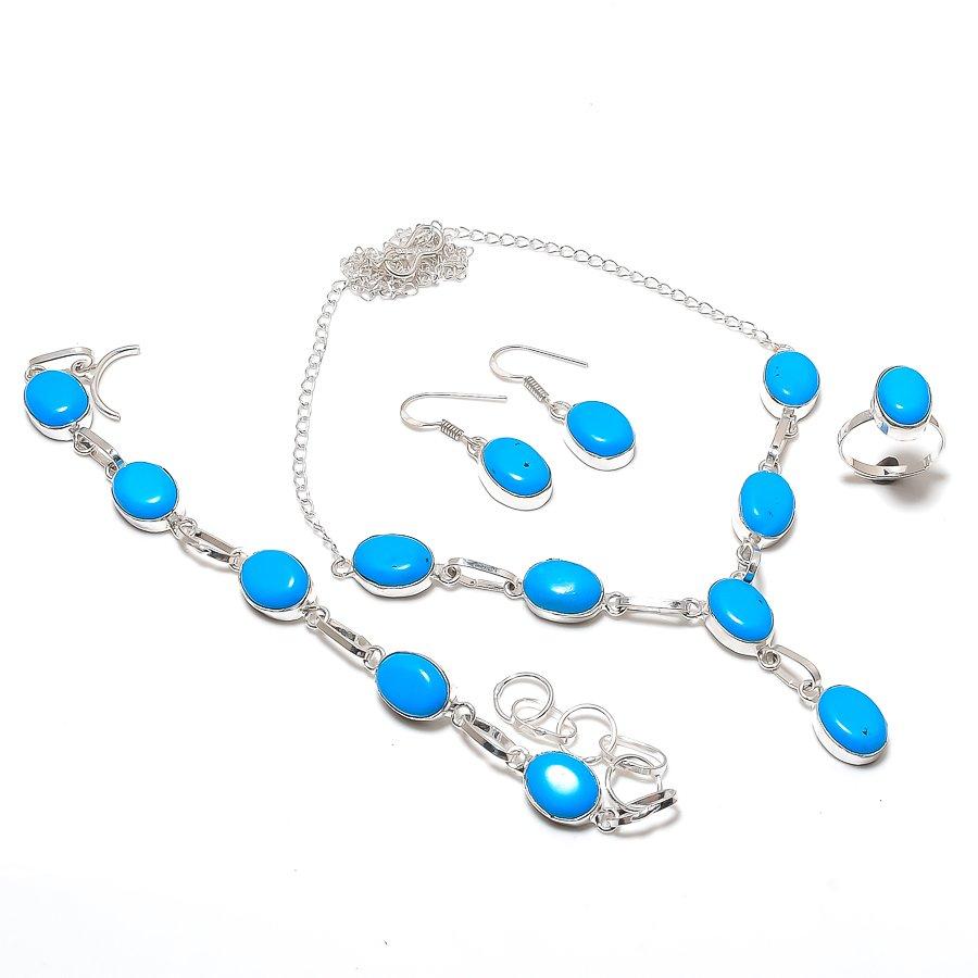 Natural Arizona Turquoise Gemstone 925 Sterling Silver Jewelry Necklace 18 ASN-6052