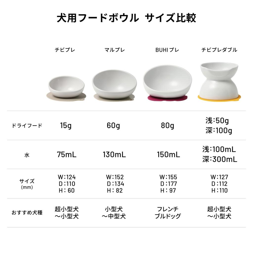 HARIO Ceramic Pet Bowl with Water and Food Bowl, Height Adjustable, Chibi Pre Double, White, for Small and Medium Dogs