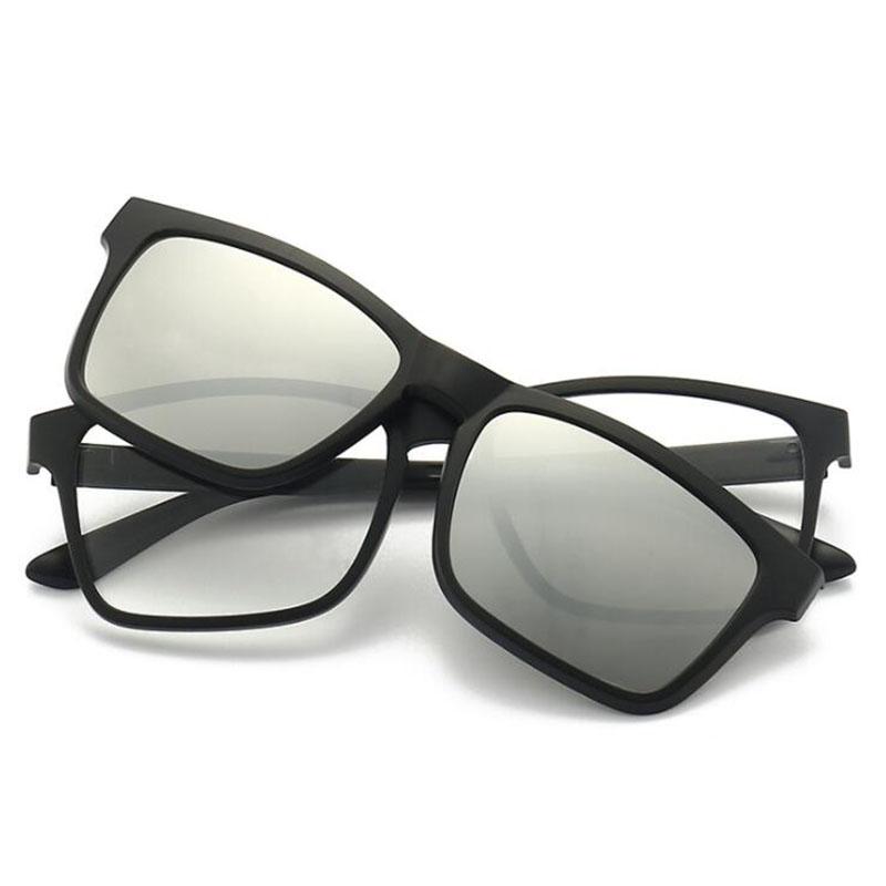 2202 Magnet Clip Square Myopia Glasses 0 -0.5 -1.0 -2.0 To -6.0 Hyperopia Sunglasses +0.5 +1.0 +2.0 To +6
