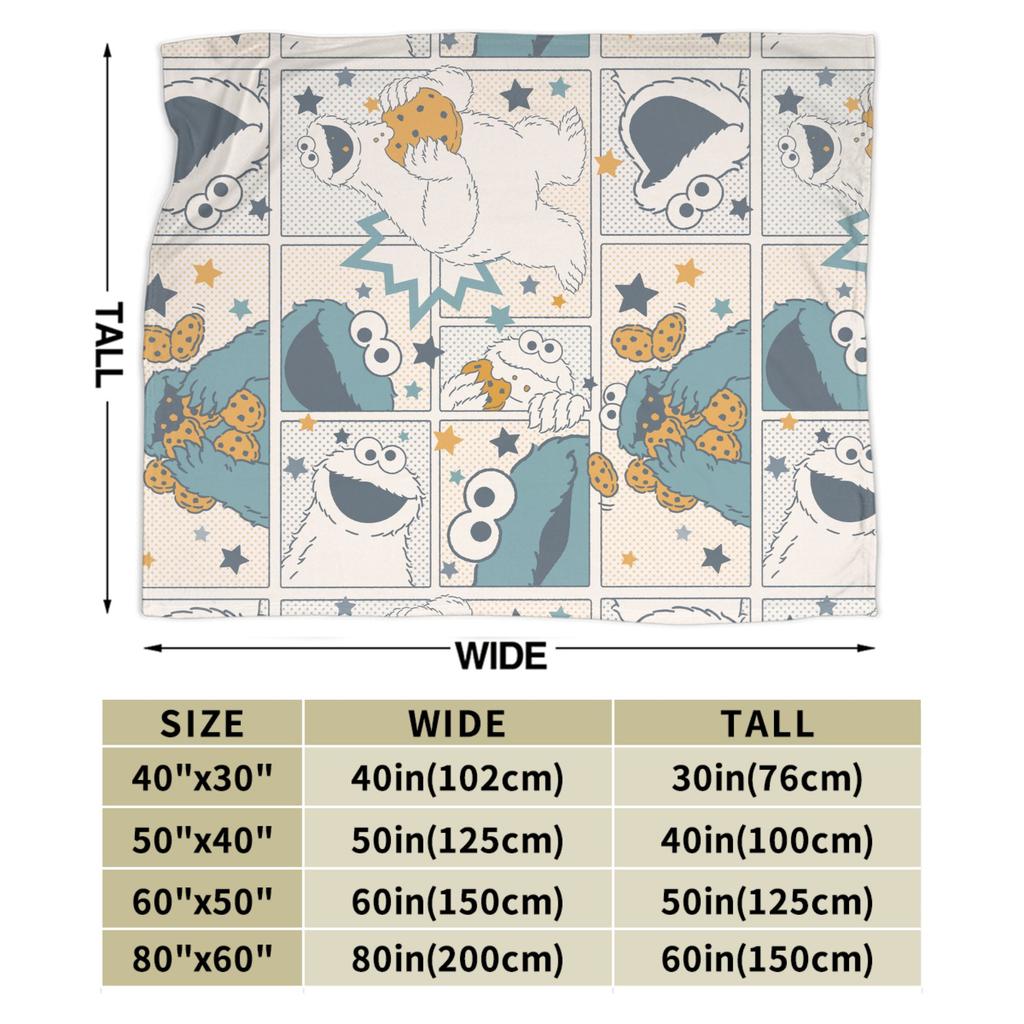 Sesamed Sweet Streets Cookies Monsters Fashion Blanket Coral Fleece Plush Winter Thin Throw Fashion Blanket for Home Outdoor Bedding Throws
