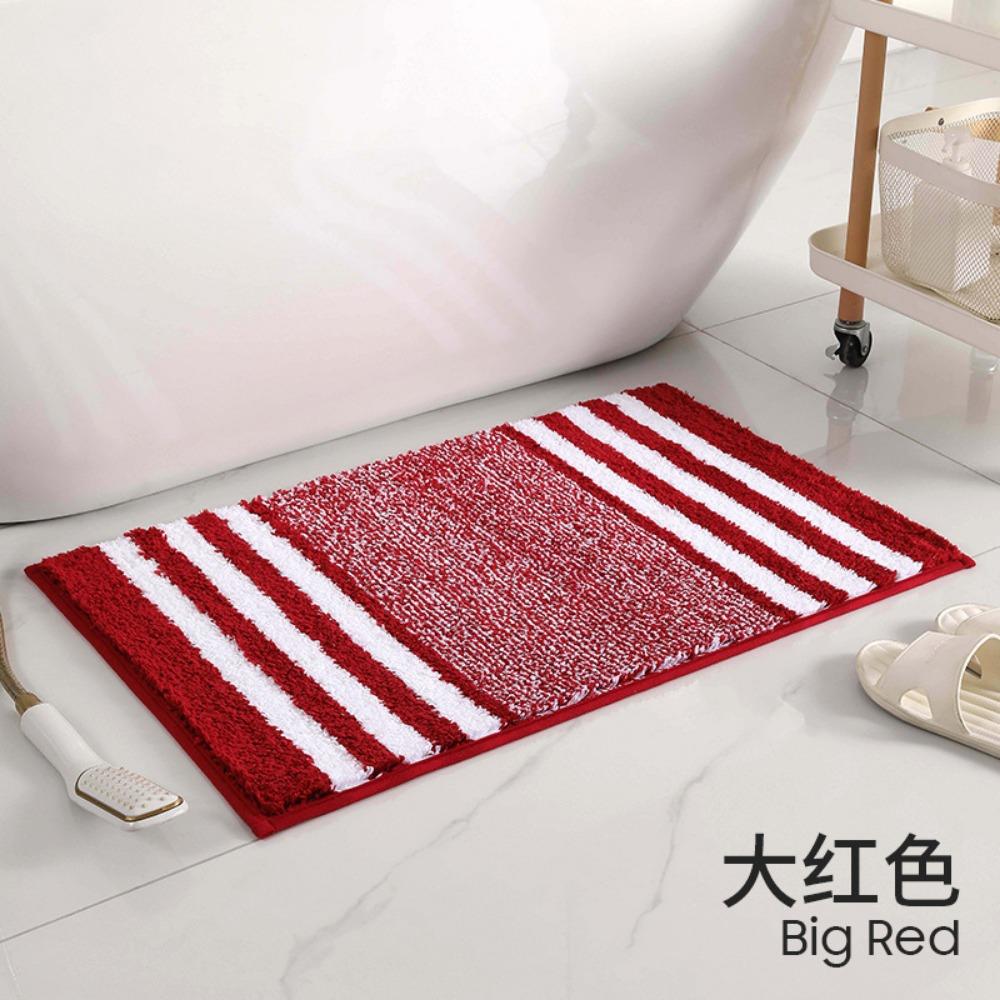 Stripe Bathroom Cashmere Thickening Mat Bath Non-slip Carpets In Wash Basin Bathtub  Floor Rug Shower Room Doormat Memory Foam 3D Pad