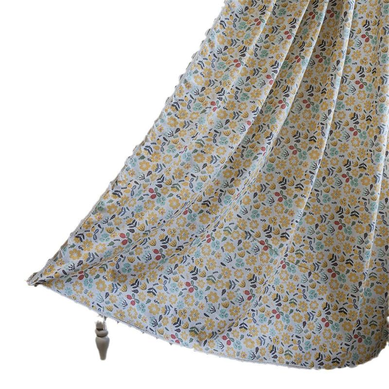 Luxury Striped Linen-Cotton Curtains - Hand-Knotted Tassel Valance for Boutique Kitchens & Bay Windows Certified Semi-Sheer Light Diffusion Panels