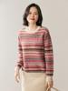 Design-Forward French Cable Knit Cashmere Sweater - Women's Loose Contrast Color Round Neck Knitwear for Autumn/Winter