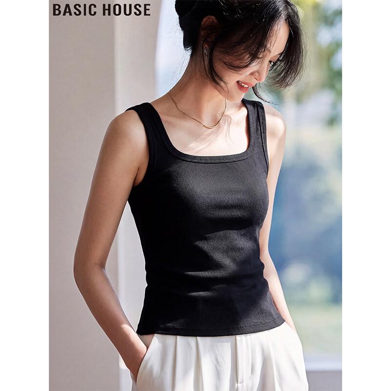 Basic House Women s Knitted Square Neck Camisole M