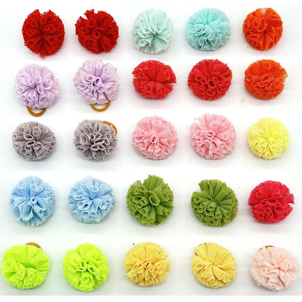 50/100pcs Dog Ball Hair Bows Cute Small Dog Hair Accessories Fluffy Dog Hair Bows For Dogs Grooming Accessories Pet Supplies