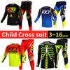 Set echipament motocross pentru copii 4 5 6 7 8 9 10 11 12 13 ani Tineret copil Motocicletă băiat fată Set pantaloni din jerseu Costum de curse Off-road Enduro MX MTB