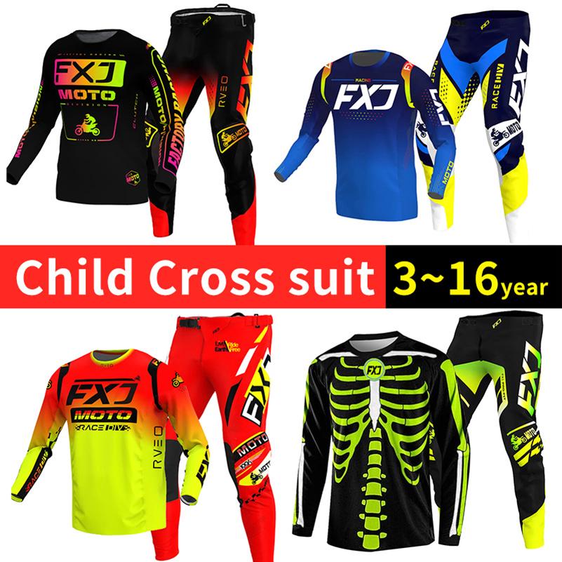 Motocross dişli seti çocuklar için 4 5 6 7 8 9 10 11 12 13 yaş Genç çocuk Motosiklet erkek kız Jersey Pantolon Kitleri yarış kıyafeti Off-road Enduro MX MTB