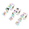 Cartoon Decorative Stickers Roll, Pastels Gradient Die-Cut Paper Stickers for Gift Wrap, Cards, Envelopes, Journals and Packaging