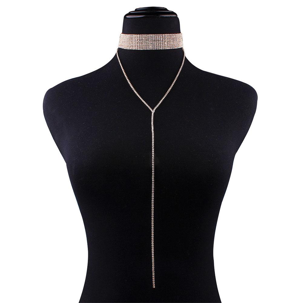 Women Popular Neck Multi-layer Full Diamond Necklace