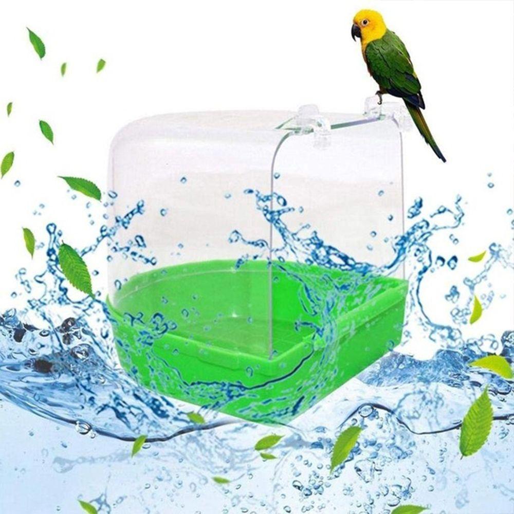 Bathtubs Kit Clear Hanging Bird Bath for Cage Mounted Plastic Parrot Bathtub Waterproof Wear-resistant Bird Cage Accessories