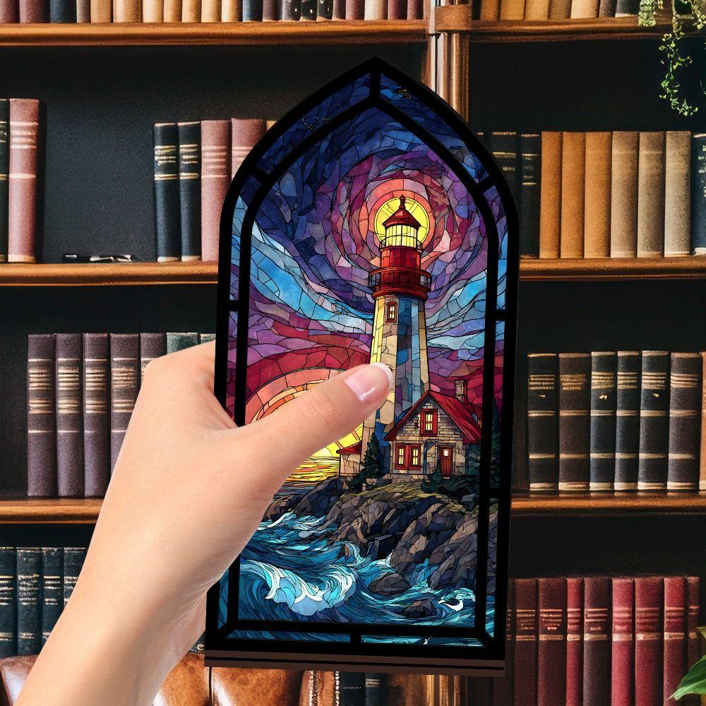 Gothic Arch Design Book Nook Acrylic Tabletop Holder Light-transmitting Table Setting  Living Room