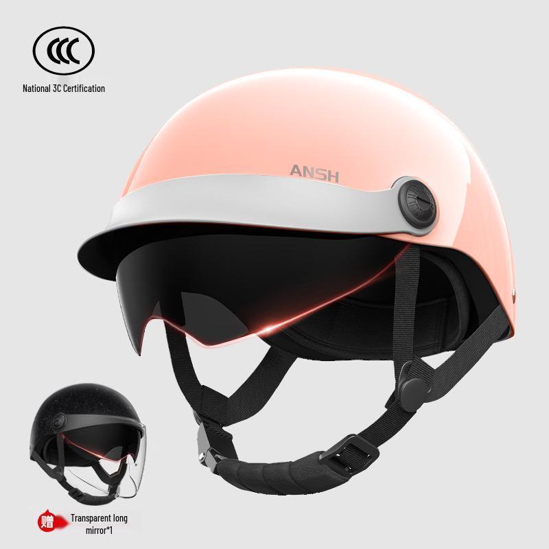 Certified Unisex Electric Vehicle Helmet - Lightweight, Sun-Protective, All-Season Motorcycle Half Helmet for Adults