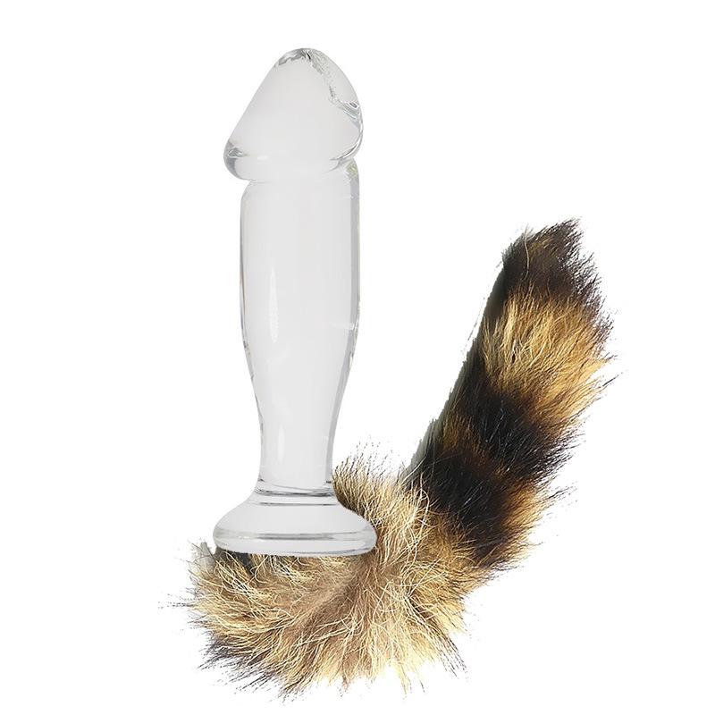 Glass Penis Butt Plug Tail Couple Passion Anal Stimulation Back Court Masturbation Sex Toys Sex Tools for Games